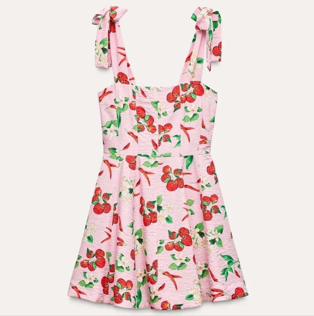 Zara Pink Dress with Floral Accents